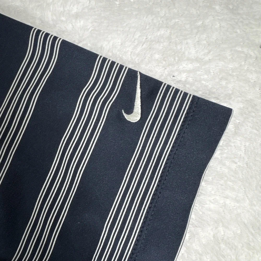 NIKE GOLF Men's Navy Blue/White Stripe SS Shirt Tour Peformance Fri-Fit  Size XL
